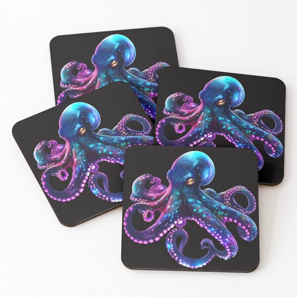 Item preview, Cosmic Neon Octopus with Glowing Tentacles designed and sold by PixelReverb.