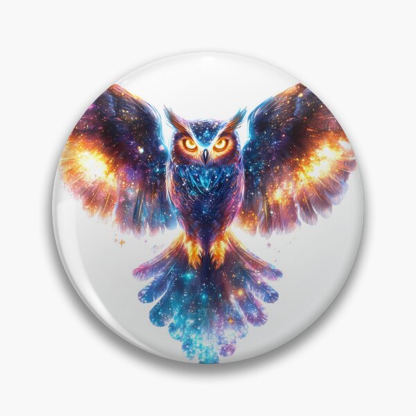 Item preview, Galaxy Neon Owl with Glowing Wings designed and sold by PixelReverb.