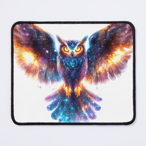 Item preview, Galaxy Neon Owl with Glowing Wings designed and sold by PixelReverb.
