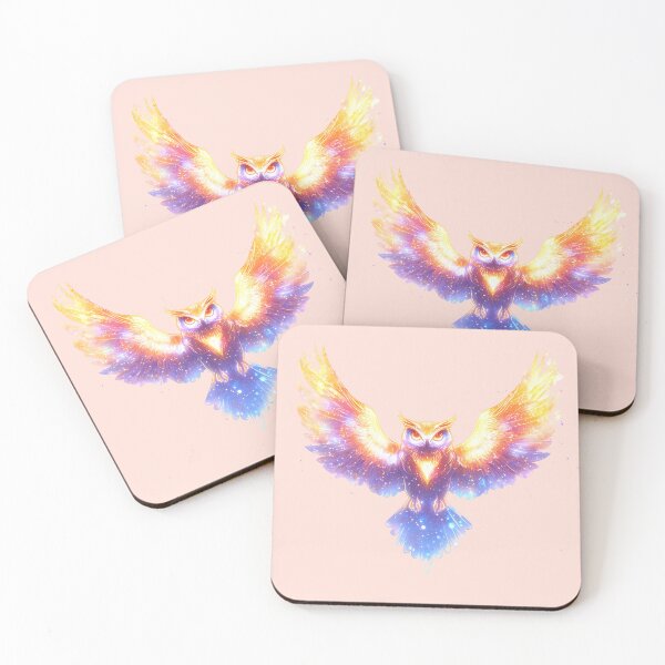 Item preview, Golden Glow Cosmic Owl Artwork designed and sold by PixelReverb.