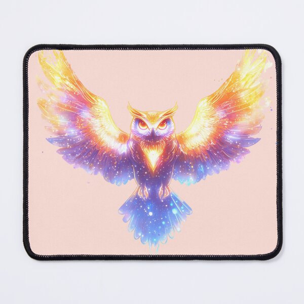Item preview, Golden Glow Cosmic Owl Artwork designed and sold by PixelReverb.