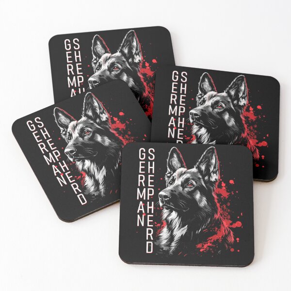 Item preview, German Shepherd Dog Art Red Splatter Illustration designed and sold by polygrafix.