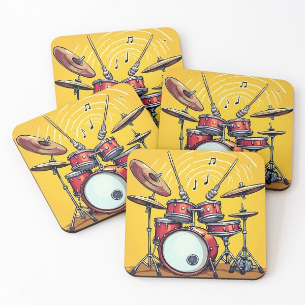 Item preview, Drumsticks Groove Black on Yellow Motion designed and sold by RadDeck.
