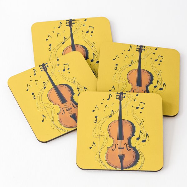 Item preview, Violin Elegance Yellow and Black Minimalist Design designed and sold by RadDeck.