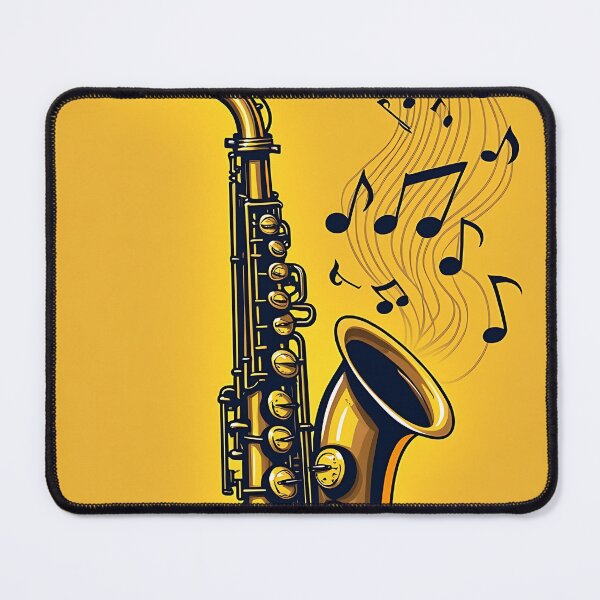 Item preview, Jazz Saxophone Tune Yellow and Black Art designed and sold by RadDeck.