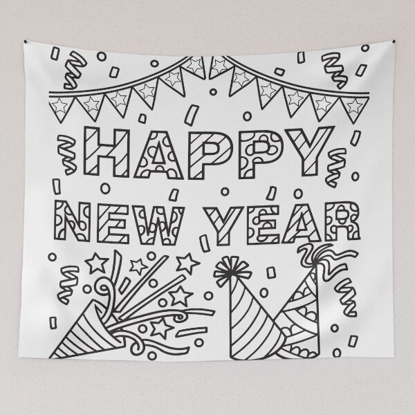 Item preview, Happy New Years! A Coloring Book Design designed and sold by ColoringCove.