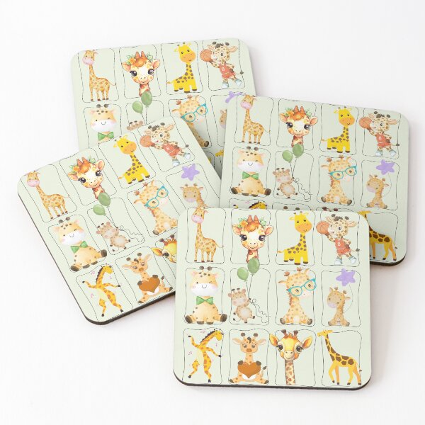 Item preview, Cute Playful Giraffes 2 designed and sold by retrobliss70s.