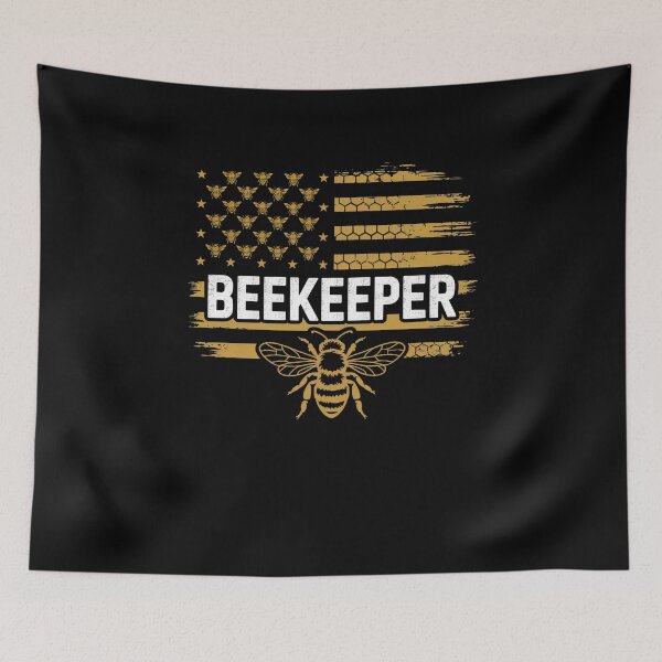 Item preview, Beekeeping American Flag Honeycomb Beekeeper Honey Bees  designed and sold by PosiMCreations.