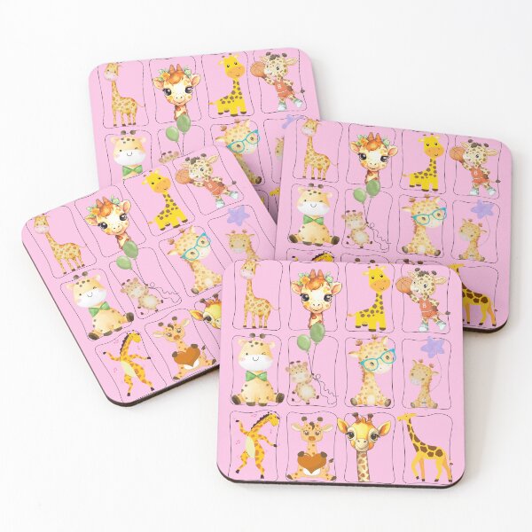 Item preview, Cute Playful Giraffes Pink designed and sold by retrobliss70s.