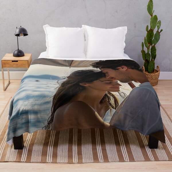 Item preview, Couple Embracing Under Umbrella on Serene Summer Beach. designed and sold by CheerForGoods.