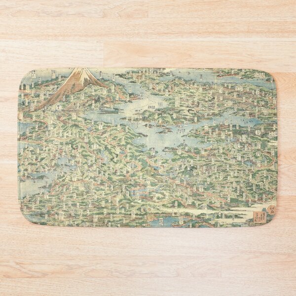 Artikelvorschau, Karte von Edo mit dem Berg Fuji aus der Vogelperspektive entworfen und verkauft von MINE Design-Works.