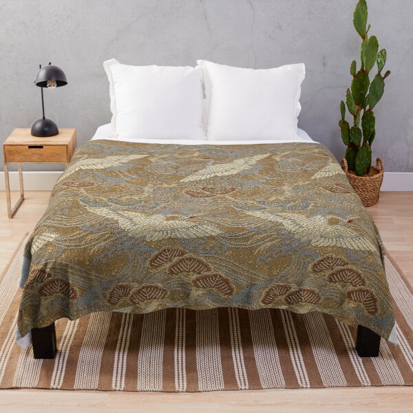 Item preview, Elegant Crane and Pine Tree Pattern on Traditional Textile designed and sold by MINE Design-Works.