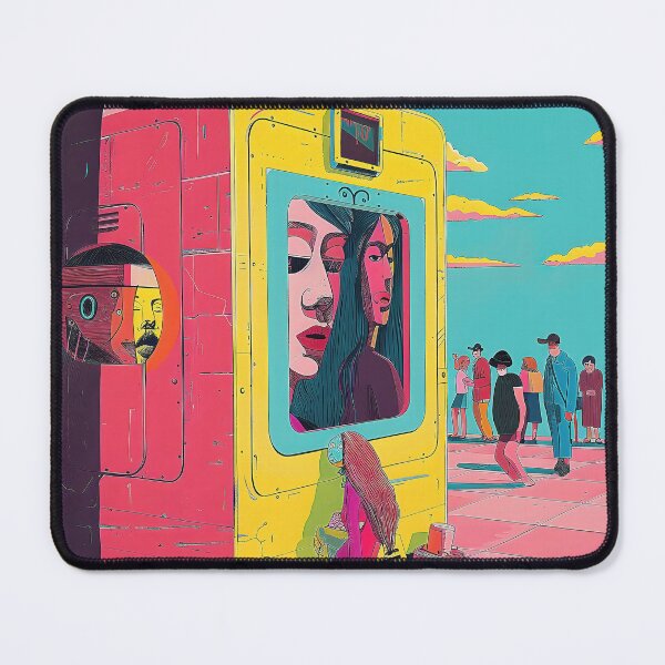 Item preview, Surreal of Visitors Scanning Faces at Secure Biometric Entrance. designed and sold by CheerForGoods.