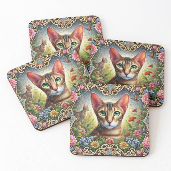 Item preview, Oriental Shorthair Cat in Beautiful Floral Zen Flower Garden designed and sold by Illuministique.