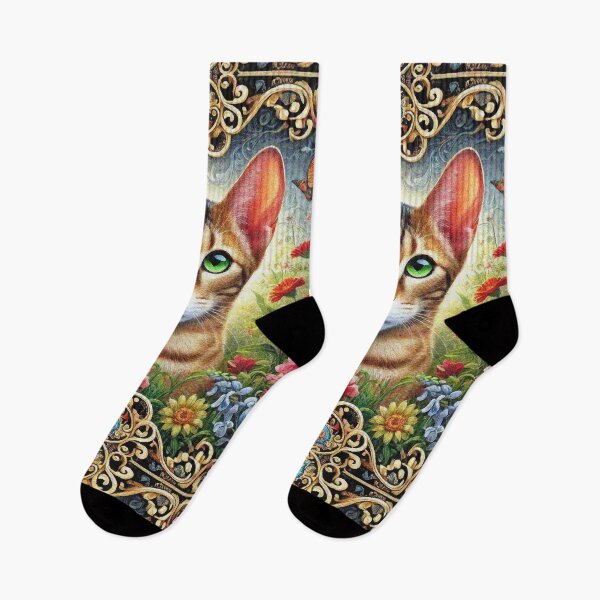 Item preview, Oriental Shorthair Cat in Beautiful Floral Zen Flower Garden designed and sold by Illuministique.