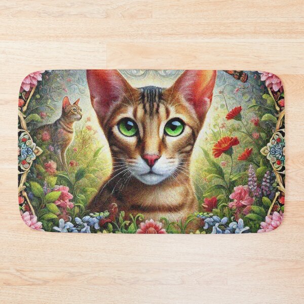 Item preview, Oriental Shorthair Cat in Beautiful Floral Zen Flower Garden designed and sold by Illuministique.
