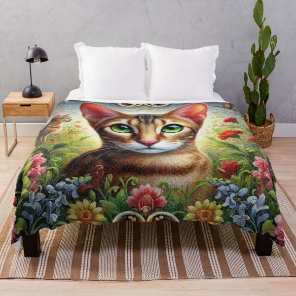 Item preview, Oriental Shorthair Cat in Beautiful Floral Zen Flower Garden designed and sold by Illuministique.