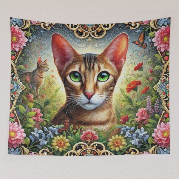 Item preview, Oriental Shorthair Cat in Beautiful Floral Zen Flower Garden designed and sold by Illuministique.