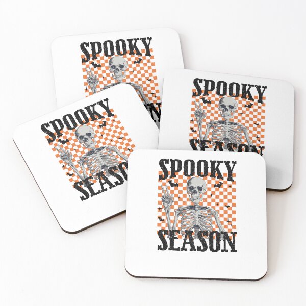 Item preview, Spooky Season – Retro Skeleton Vibes with Halloween Checkerboard designed and sold by Fernandink1.
