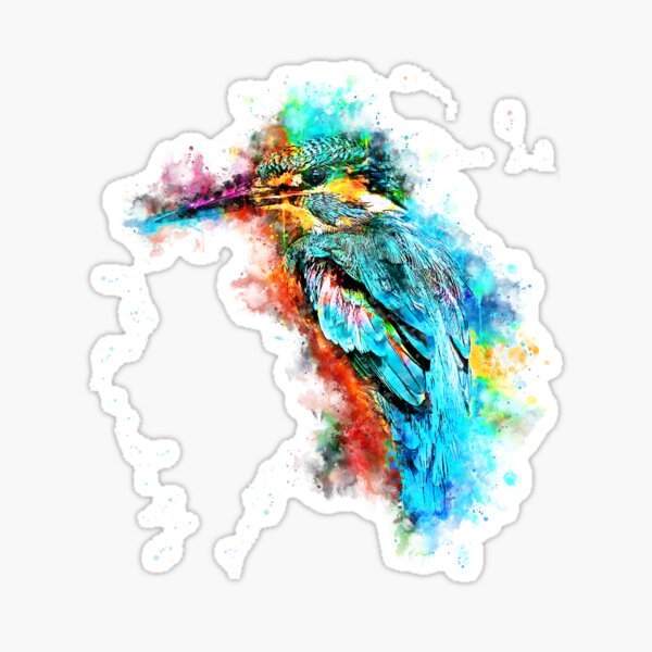 gxp eisvogel kingfisher watercolor splatter Sticker