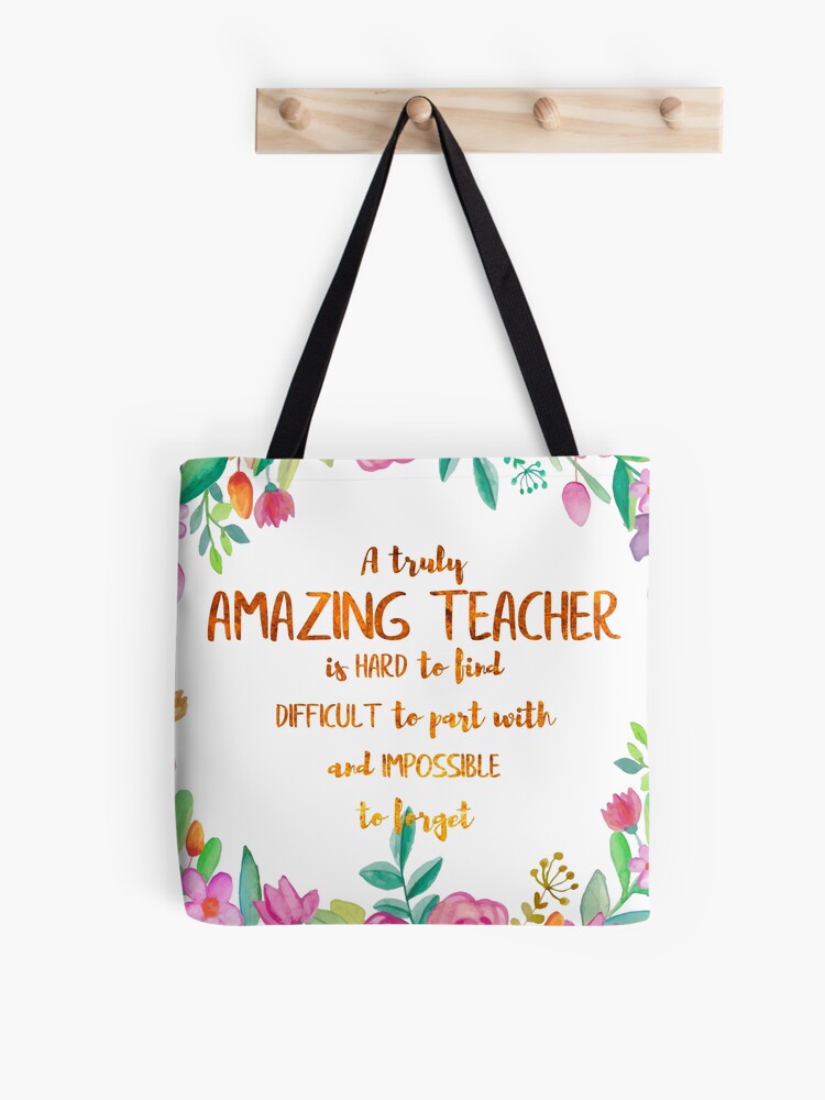 1 set Initial Floral Canvas Tote Bag for teachers gift