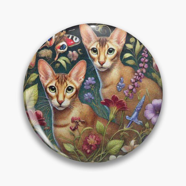 Item preview, Oriental Shorthair Cat in Beautiful Floral Zen Flower Garden designed and sold by Illuministique.