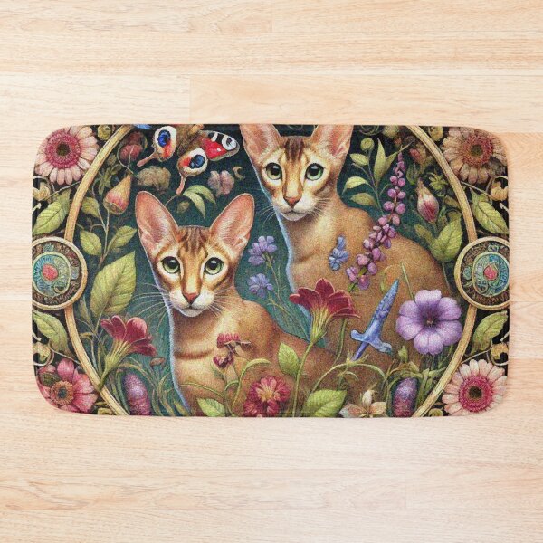 Item preview, Oriental Shorthair Cat in Beautiful Floral Zen Flower Garden designed and sold by Illuministique.