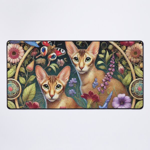 Item preview, Oriental Shorthair Cat in Beautiful Floral Zen Flower Garden designed and sold by Illuministique.