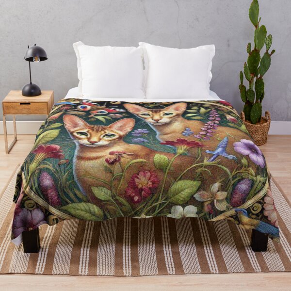 Item preview, Oriental Shorthair Cat in Beautiful Floral Zen Flower Garden designed and sold by Illuministique.