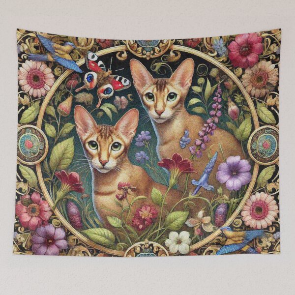 Item preview, Oriental Shorthair Cat in Beautiful Floral Zen Flower Garden designed and sold by Illuministique.
