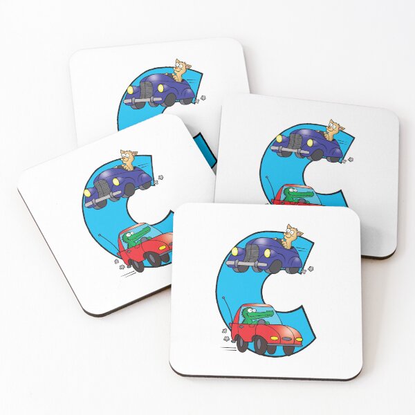 Item preview, Letter C Cat & a Crocodile in Cars designed and sold by alphatoons.