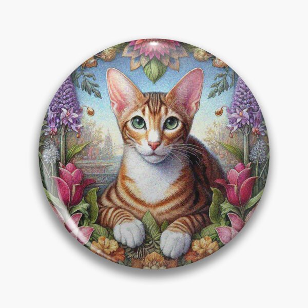 Item preview, Oriental Shorthair Cat in Beautiful Floral Zen Flower Garden designed and sold by Illuministique.