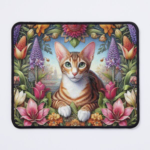 Item preview, Oriental Shorthair Cat in Beautiful Floral Zen Flower Garden designed and sold by Illuministique.