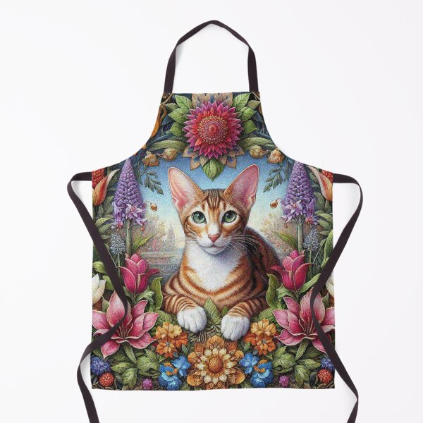 Item preview, Oriental Shorthair Cat in Beautiful Floral Zen Flower Garden designed and sold by Illuministique.