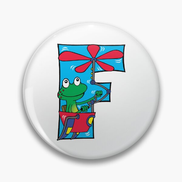 Item preview, Letter F Frog in a Flying Machine designed and sold by alphatoons.