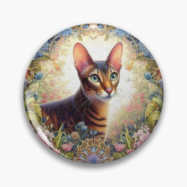 Item preview, Oriental Shorthair Cat in Beautiful Floral Zen Flower Garden designed and sold by Illuministique.
