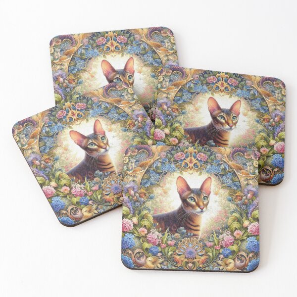 Item preview, Oriental Shorthair Cat in Beautiful Floral Zen Flower Garden designed and sold by Illuministique.
