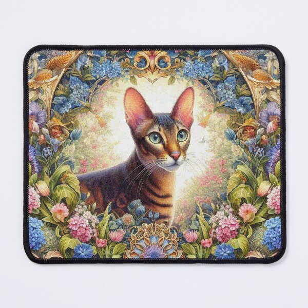 Item preview, Oriental Shorthair Cat in Beautiful Floral Zen Flower Garden designed and sold by Illuministique.