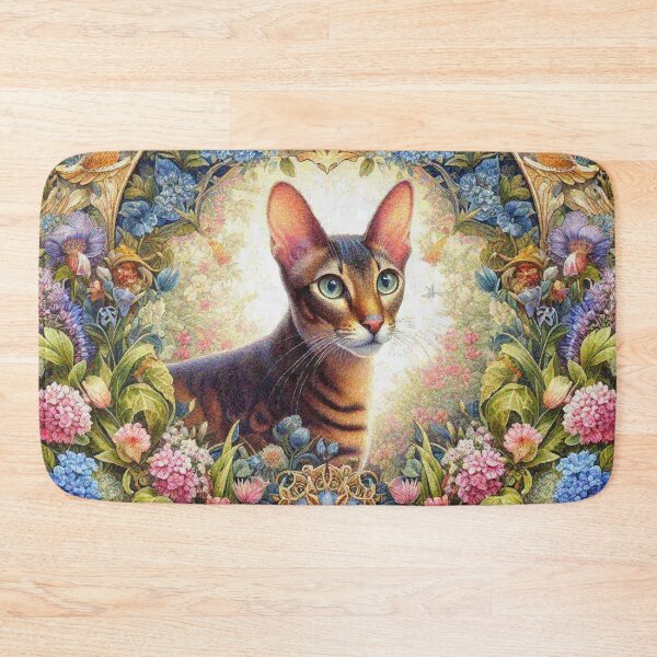 Item preview, Oriental Shorthair Cat in Beautiful Floral Zen Flower Garden designed and sold by Illuministique.