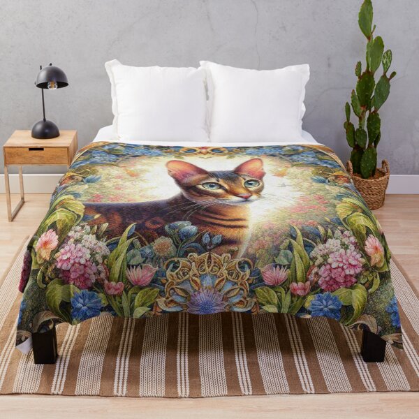 Item preview, Oriental Shorthair Cat in Beautiful Floral Zen Flower Garden designed and sold by Illuministique.