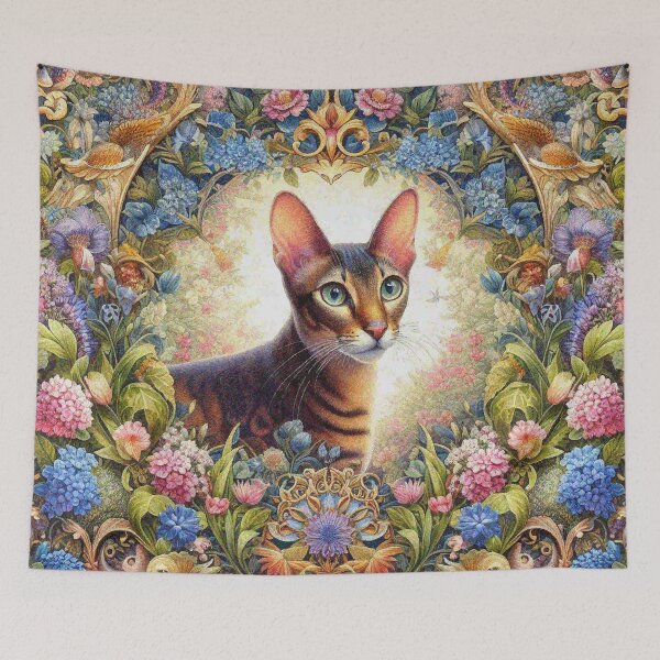 Item preview, Oriental Shorthair Cat in Beautiful Floral Zen Flower Garden designed and sold by Illuministique.