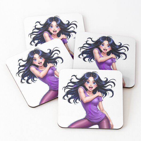Item preview, Happy Manga Girl in Motion designed and sold by ArtVibesX.