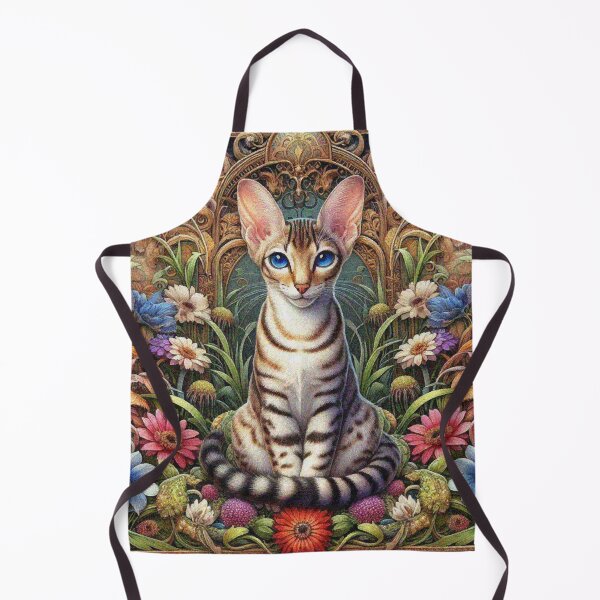 Item preview, Oriental Shorthair Cat in Beautiful Floral Zen Flower Garden designed and sold by Illuministique.