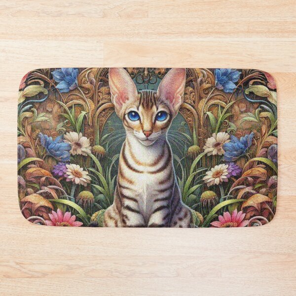 Item preview, Oriental Shorthair Cat in Beautiful Floral Zen Flower Garden designed and sold by Illuministique.