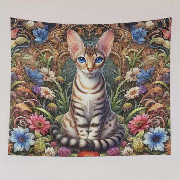 Item preview, Oriental Shorthair Cat in Beautiful Floral Zen Flower Garden designed and sold by Illuministique.