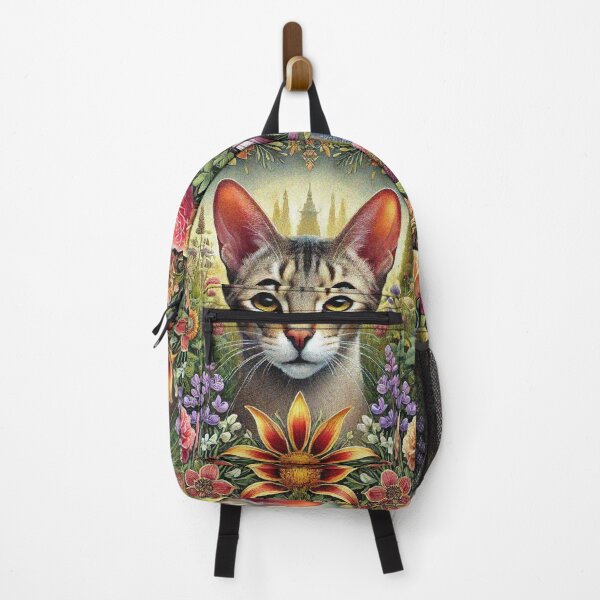 Item preview, Oriental Shorthair Cat in Beautiful Floral Zen Flower Garden designed and sold by Illuministique.