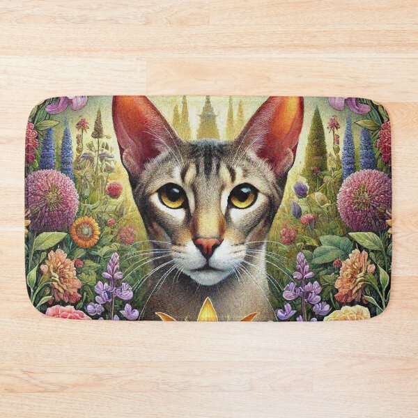Item preview, Oriental Shorthair Cat in Beautiful Floral Zen Flower Garden designed and sold by Illuministique.