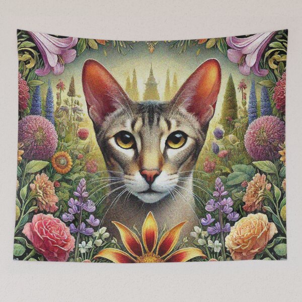 Item preview, Oriental Shorthair Cat in Beautiful Floral Zen Flower Garden designed and sold by Illuministique.