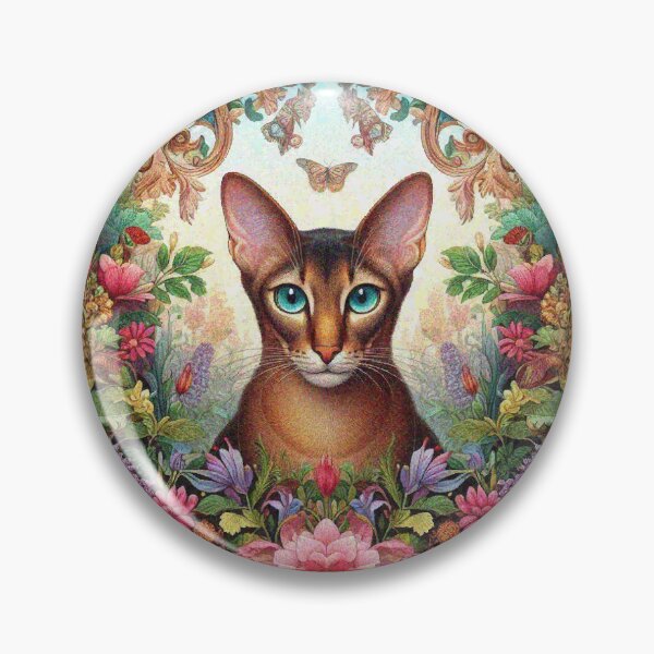 Item preview, Oriental Shorthair Cat in Beautiful Floral Zen Flower Garden designed and sold by Illuministique.
