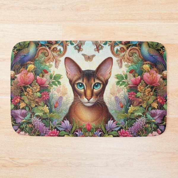 Item preview, Oriental Shorthair Cat in Beautiful Floral Zen Flower Garden designed and sold by Illuministique.